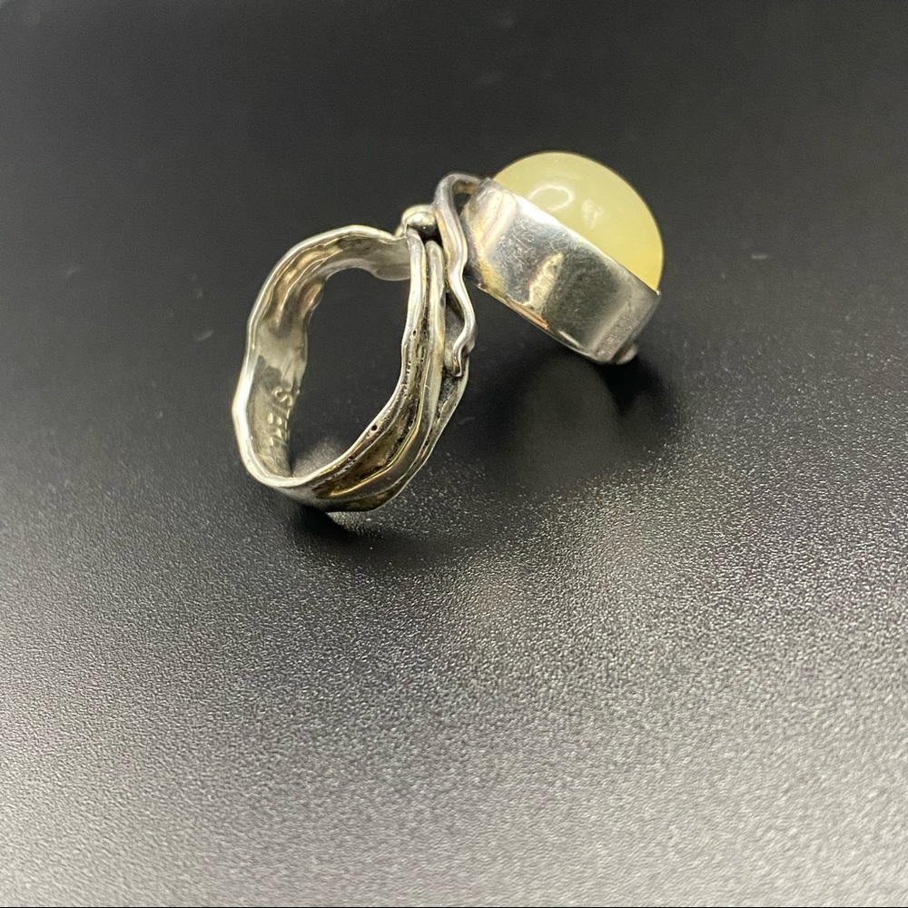 Sterling Silver Large Opal Stone Ring - image 6